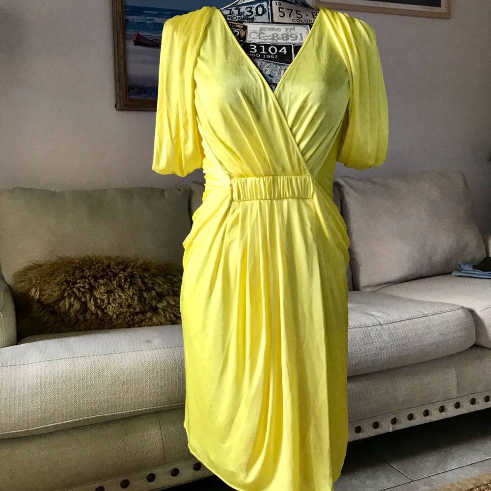 BCBG Runway Lemon Yellow Dress